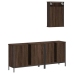 Set de muebles baño 3 pzas madera contrachapada roble marrón