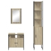 Set de muebles de baño 3 pzas madera contrachapada roble Sonoma