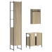 Set de muebles de baño 3 pzas madera contrachapada roble Sonoma