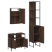 Set de muebles baño 3 pzas madera contrachapada roble marrón