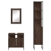 Set de muebles baño 3 pzas madera contrachapada roble marrón