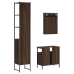 Set de muebles baño 3 pzas madera contrachapada roble marrón