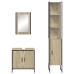 Set de muebles de baño 3 pzas madera contrachapada roble Sonoma