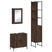 Set de muebles baño 3 pzas madera contrachapada roble marrón