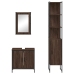 Set de muebles baño 3 pzas madera contrachapada roble marrón