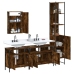 Set de muebles baño 4 pzas madera contrachapada roble ahumado