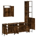 Set de muebles baño 4 pzas madera contrachapada roble ahumado