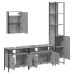 Set de muebles de baño 4 pzas madera contrachapada gris sonoma