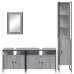 Set de muebles de baño 4 pzas madera contrachapada gris sonoma