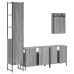 Set de muebles de baño 4 pzas madera contrachapada gris sonoma