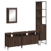 Set de muebles baño 4 pzas madera contrachapada roble marrón