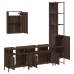 Set de muebles baño 4 pzas madera contrachapada roble marrón