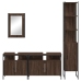 Set de muebles baño 4 pzas madera contrachapada roble marrón