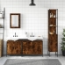 Set de muebles baño 4 pzas madera contrachapada roble ahumado