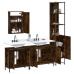 Set de muebles baño 4 pzas madera contrachapada roble ahumado