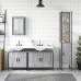 Set de muebles de baño 4 pzas madera contrachapada gris sonoma