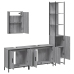 Set de muebles de baño 4 pzas madera contrachapada gris sonoma