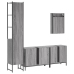 Set de muebles de baño 4 pzas madera contrachapada gris sonoma