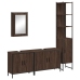 Set de muebles baño 4 pzas madera contrachapada roble marrón