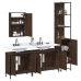 Set de muebles baño 4 pzas madera contrachapada roble marrón