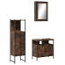 Set de muebles baño 3 pzas madera contrachapada roble ahumado