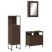 Set de muebles baño 3 pzas madera contrachapada roble marrón