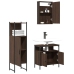 Set de muebles baño 3 pzas madera contrachapada roble marrón