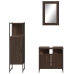 Set de muebles baño 3 pzas madera contrachapada roble marrón