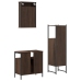 Set de muebles baño 3 pzas madera contrachapada roble marrón