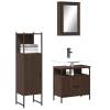 Set de muebles baño 3 pzas madera contrachapada roble marrón