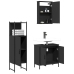 Juego de muebles de baño 3 pzas madera contrachapada negro