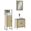 Set de muebles de baño 3 pzas madera contrachapada roble Sonoma