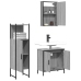 Set de muebles de baño 3 pzas madera contrachapada gris sonoma