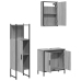 Set de muebles de baño 3 pzas madera contrachapada gris sonoma