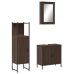 Set de muebles baño 3 pzas madera contrachapada roble marrón