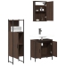 Set de muebles baño 3 pzas madera contrachapada roble marrón