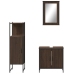 Set de muebles baño 3 pzas madera contrachapada roble marrón