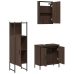 Set de muebles baño 3 pzas madera contrachapada roble marrón