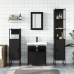 Juego de muebles de baño 4 pzas madera contrachapada negro