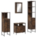 Set de muebles baño 4 pzas madera contrachapada roble ahumado