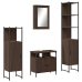 Set de muebles baño 4 pzas madera contrachapada roble marrón