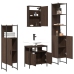 Set de muebles baño 4 pzas madera contrachapada roble marrón