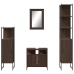 Set de muebles baño 4 pzas madera contrachapada roble marrón