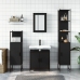 Juego de muebles de baño 4 pzas madera contrachapada negro