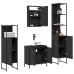 Juego de muebles de baño 4 pzas madera contrachapada negro