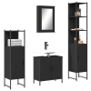 Juego de muebles de baño 4 pzas madera contrachapada negro