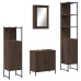 Set de muebles baño 4 pzas madera contrachapada roble marrón