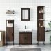 Set de muebles baño 4 pzas madera contrachapada roble marrón