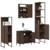 Set de muebles baño 4 pzas madera contrachapada roble marrón