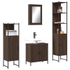 Set de muebles baño 4 pzas madera contrachapada roble marrón